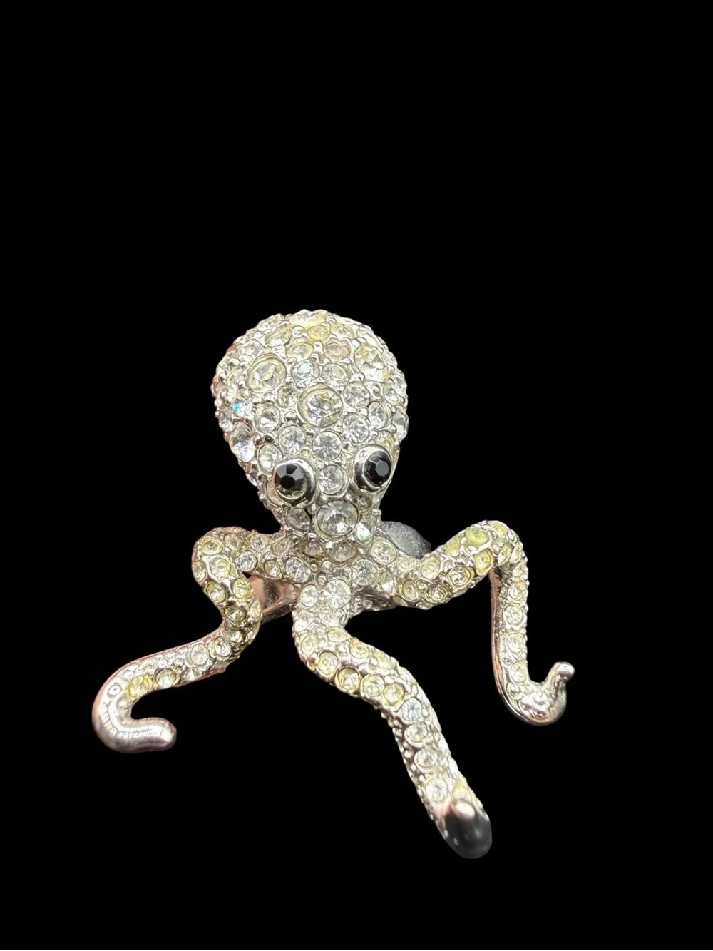 Chicos Crystal Octopus Ring - Sparkling Silver Tone